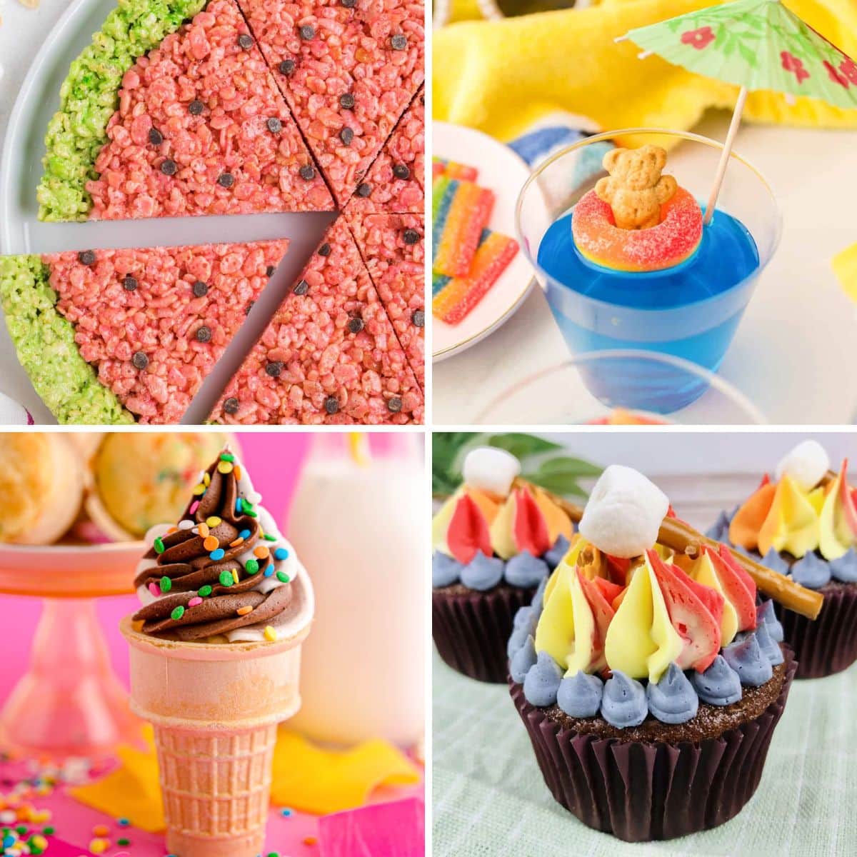 Cute summer treats collage.