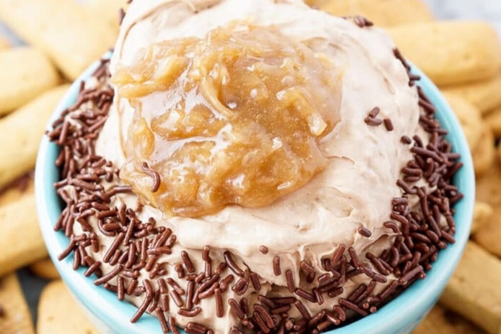 Chocolate batter dip in a bowl.