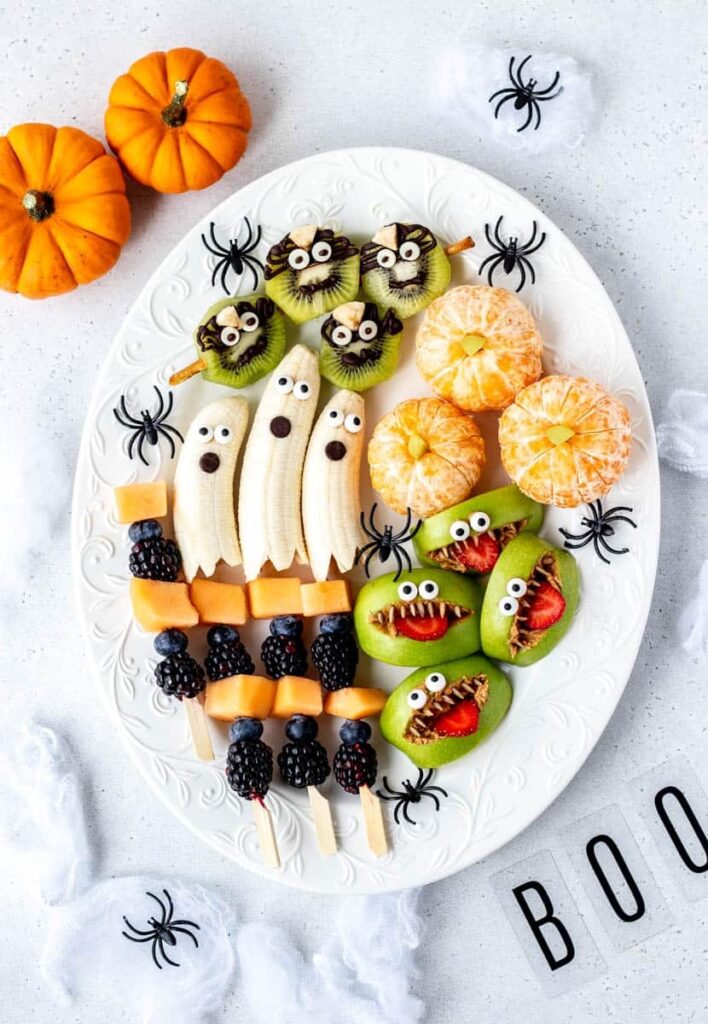 Fruit tray for Halloween.