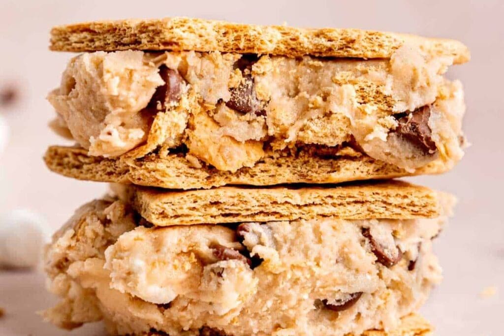 S'mores cookie dough close up shot.