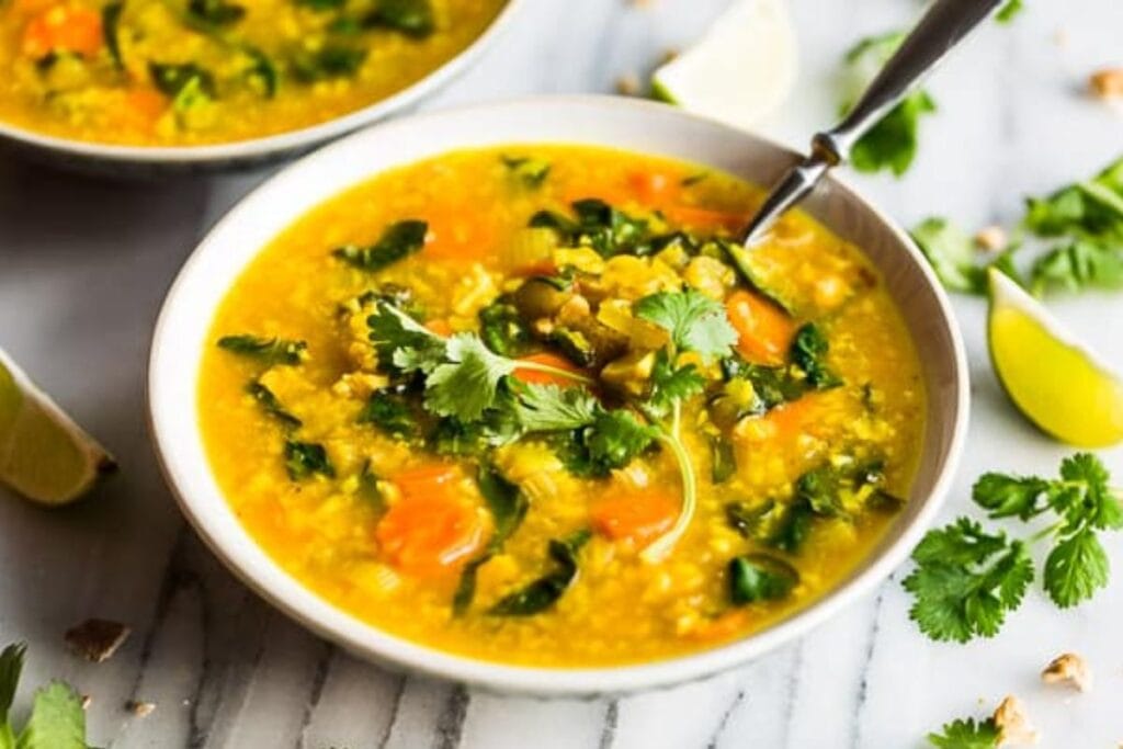 A bowl of chicken soup.