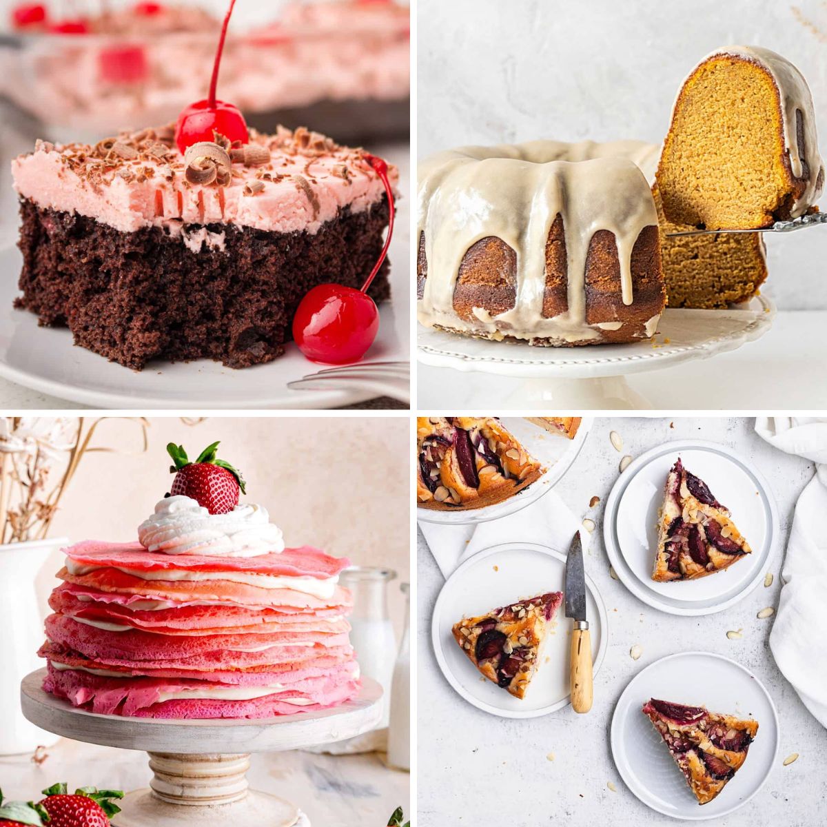 Unique cakes collage.