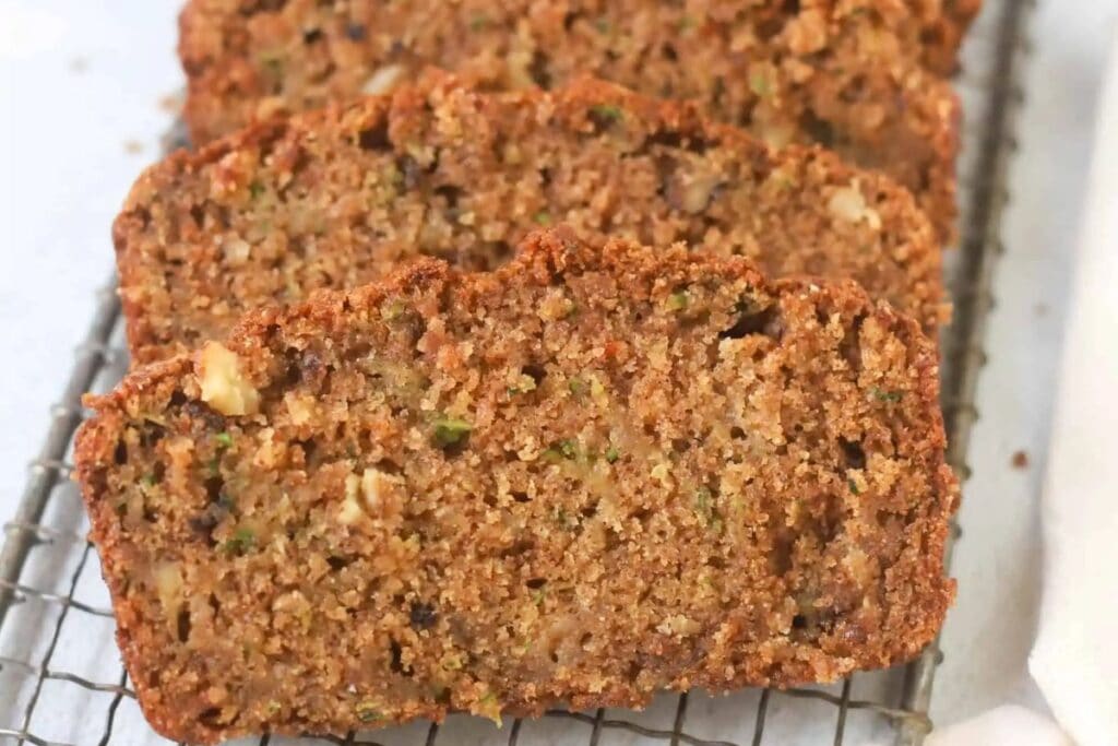 Slices of zucchini breads.