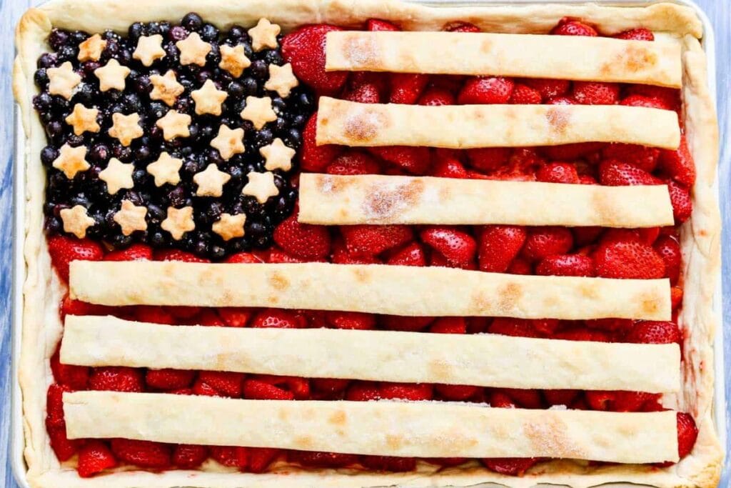 Flag pie made of berries