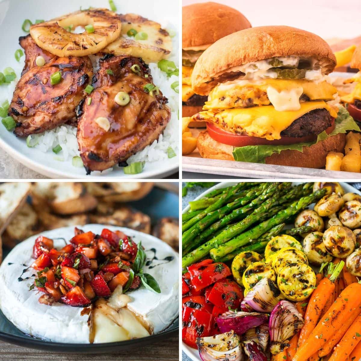 Collage of grilled recipes.