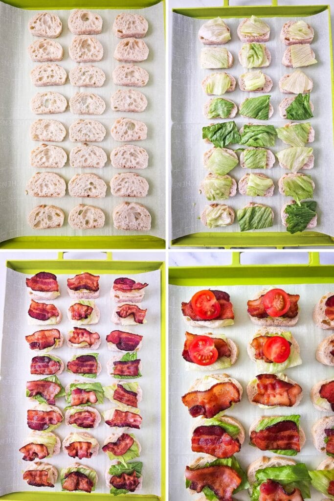 4-step process for making BLT bites.