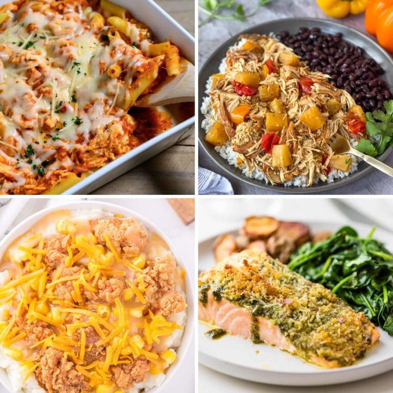 5 ingredient dinners busy weeknights collage.