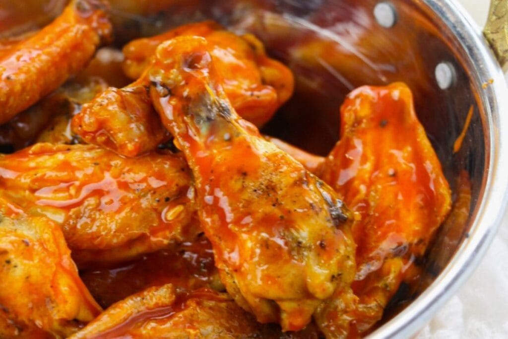 Close up shot of chicken wings.