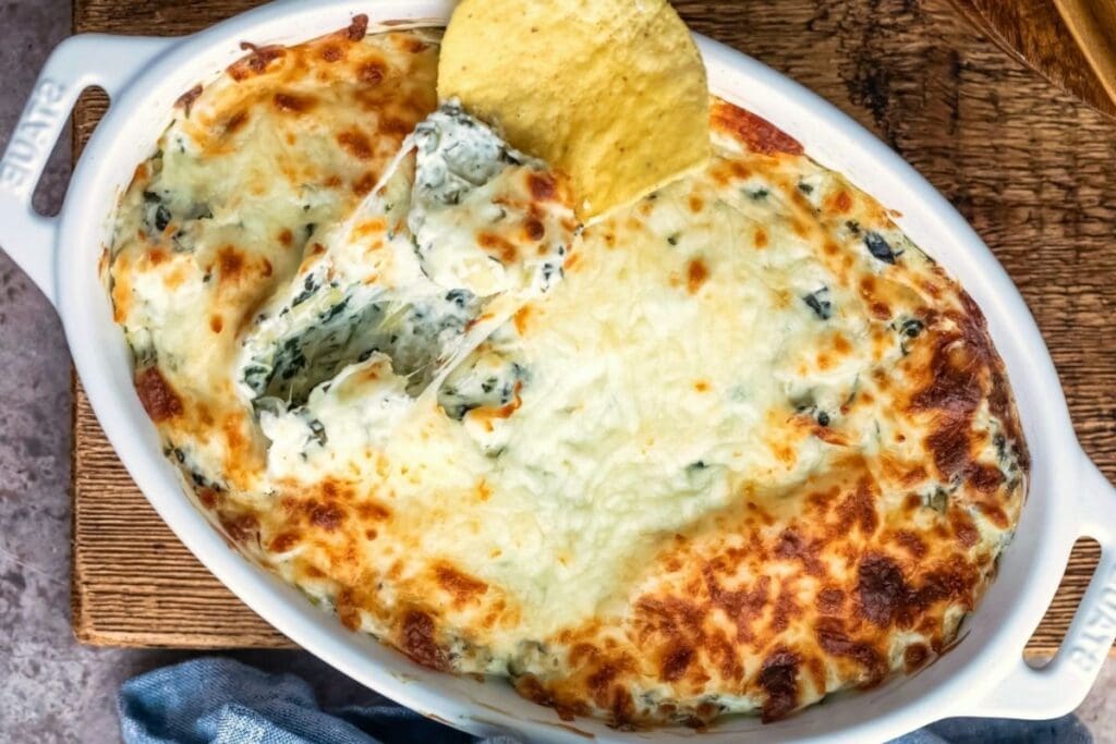 Baked spinach artichoke dip.