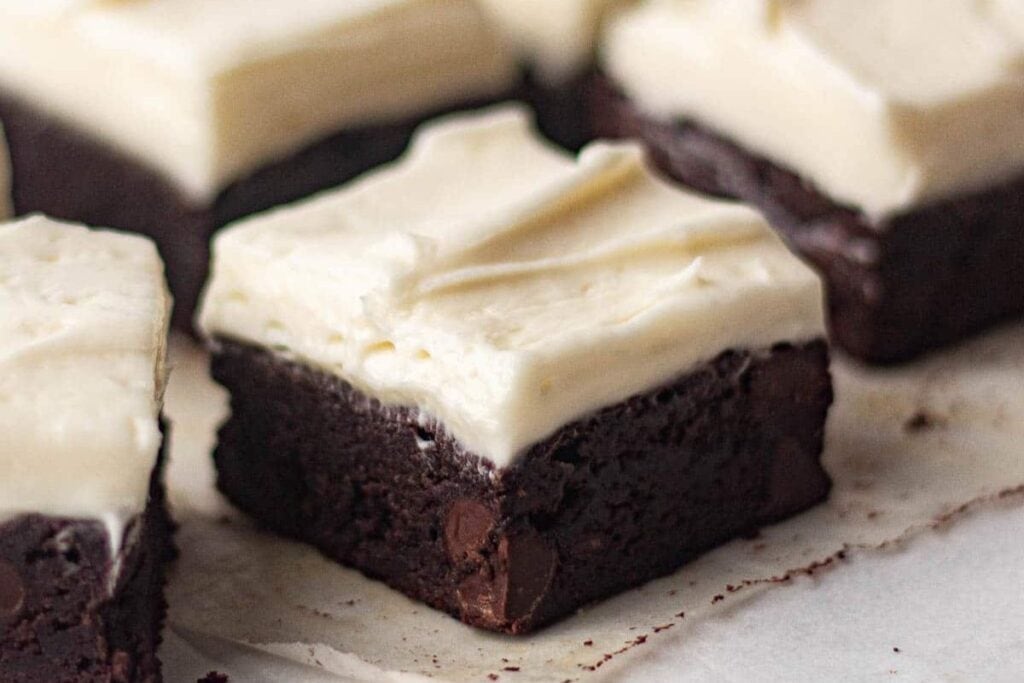 Brownies with cream cheese.