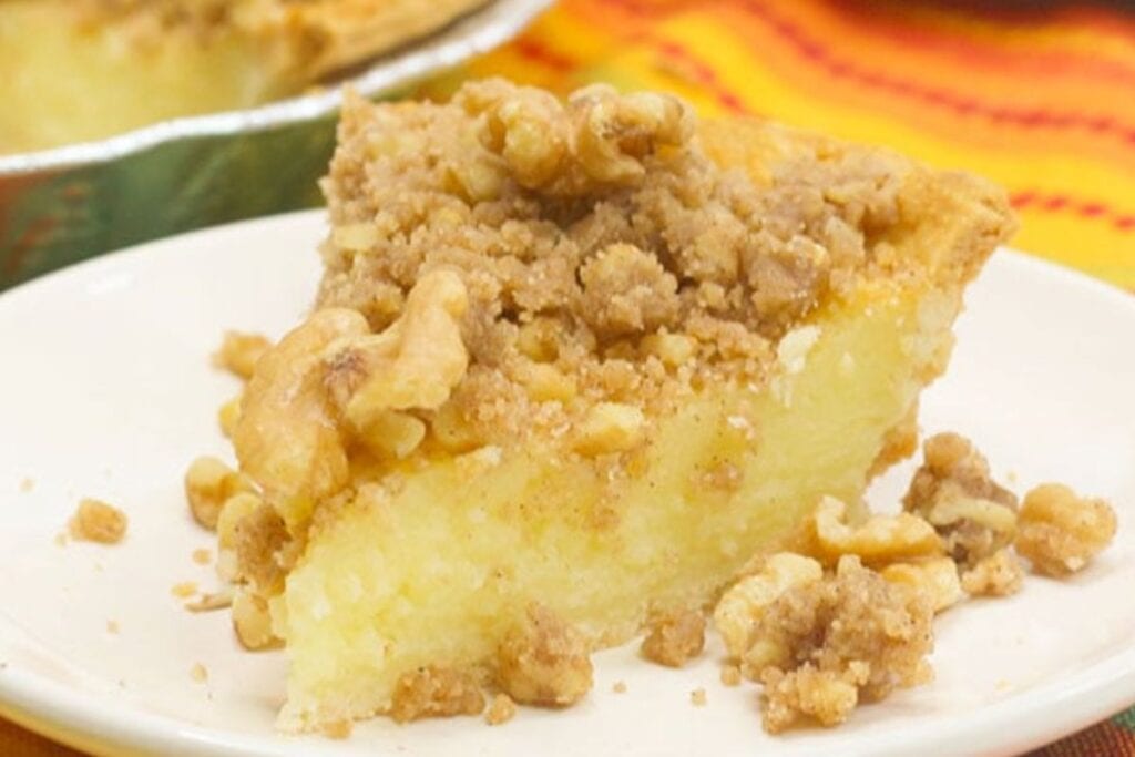 A slice of buttermilk pie.