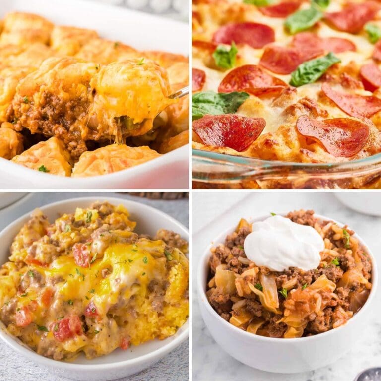 Casserole recipes collage.