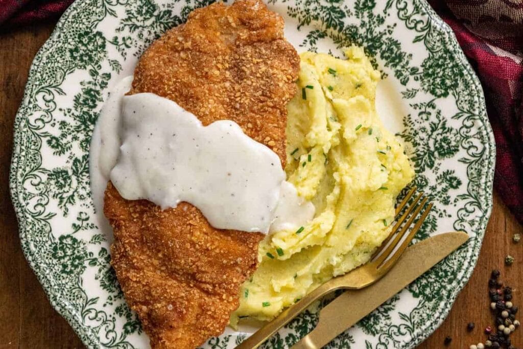Fried chicken on a plate.