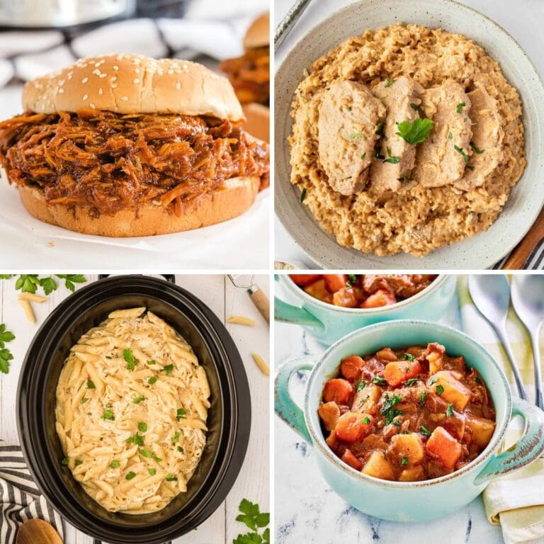 Crockpot dinners collage.