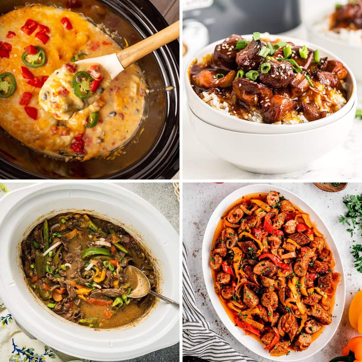 Crockpot meals collage.