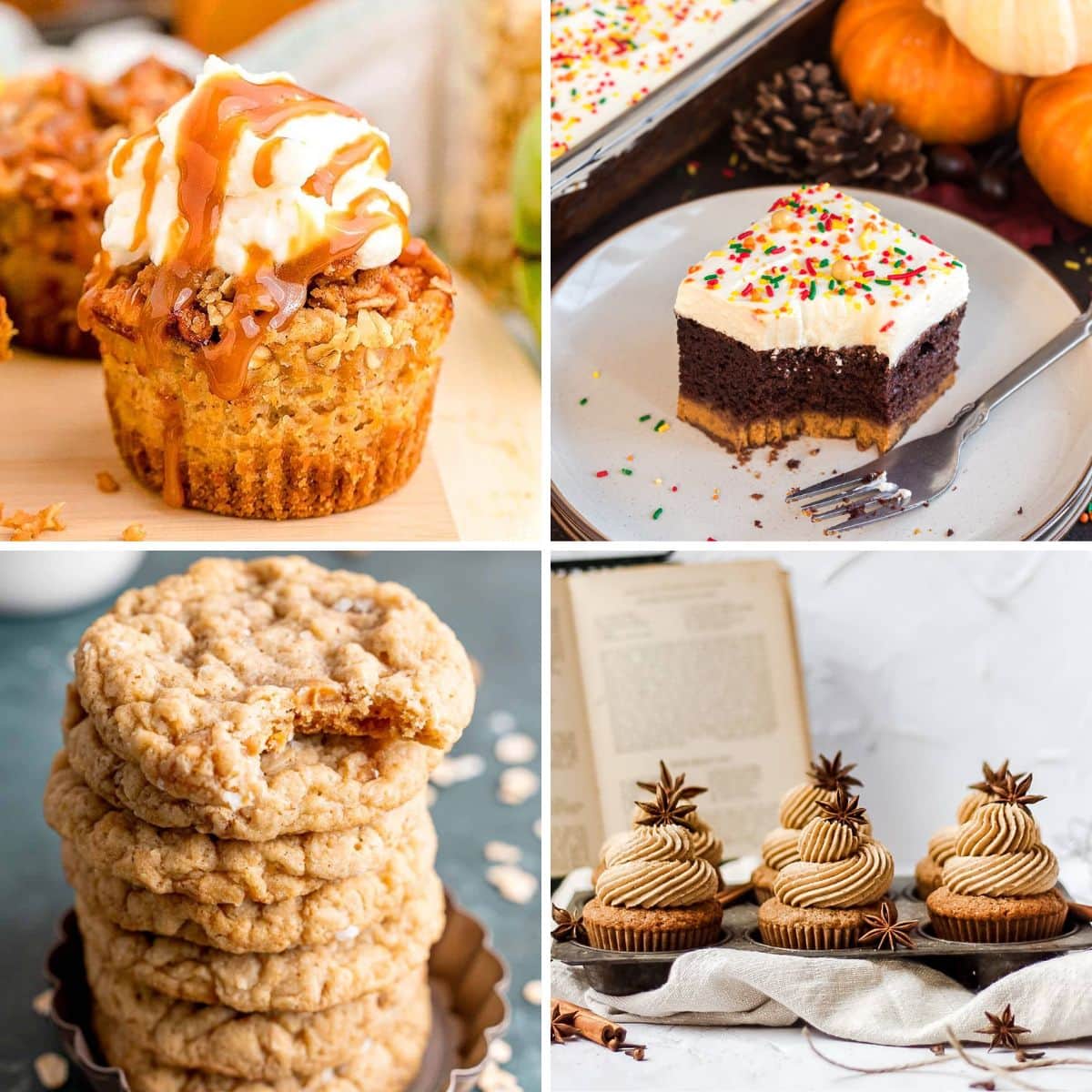 Fall desserts collage.