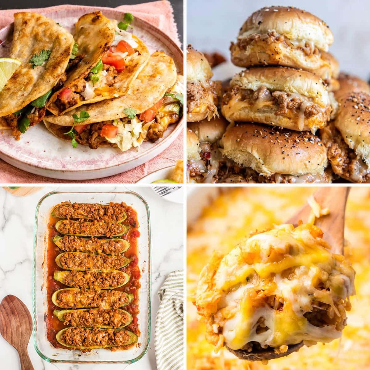 Ground turkey collage.