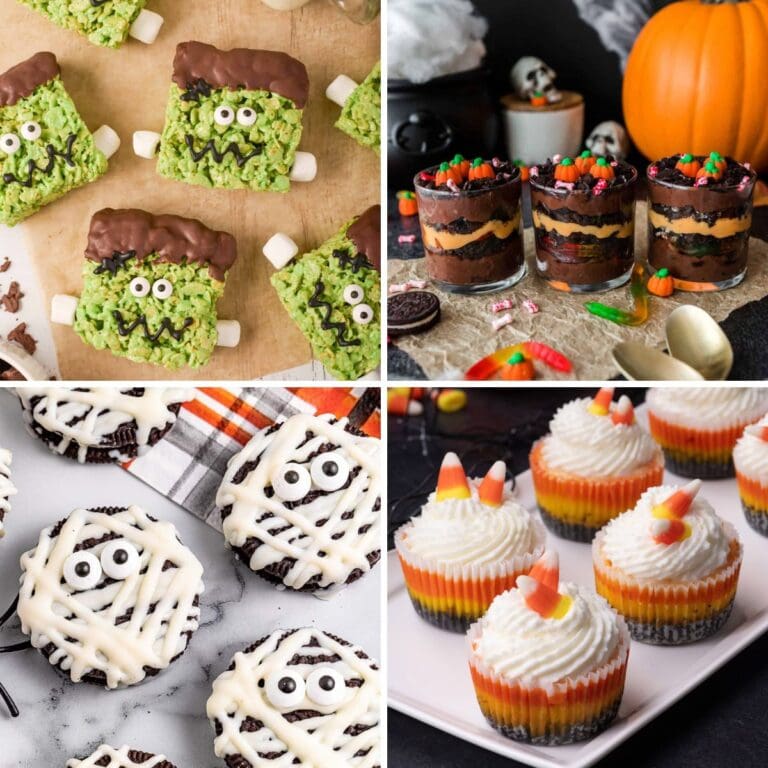 Halloween treats collage.