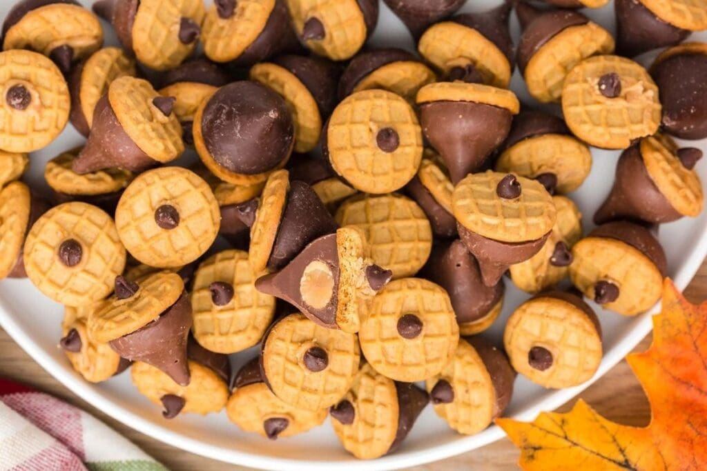 Close up shot of Hershey's kisses.