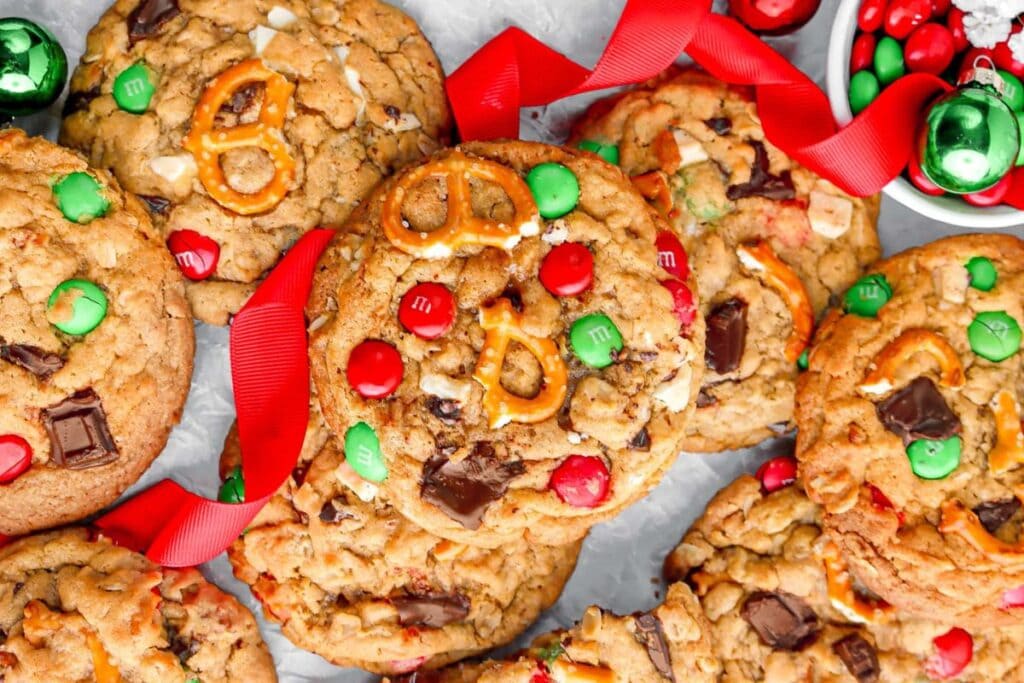 Close up shot of Christmas cookies.
