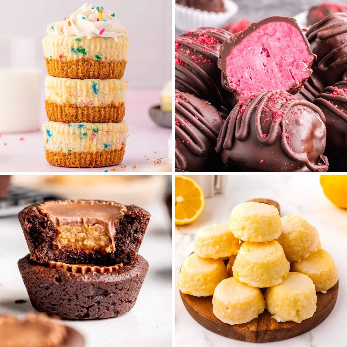 Mini desserts collage.