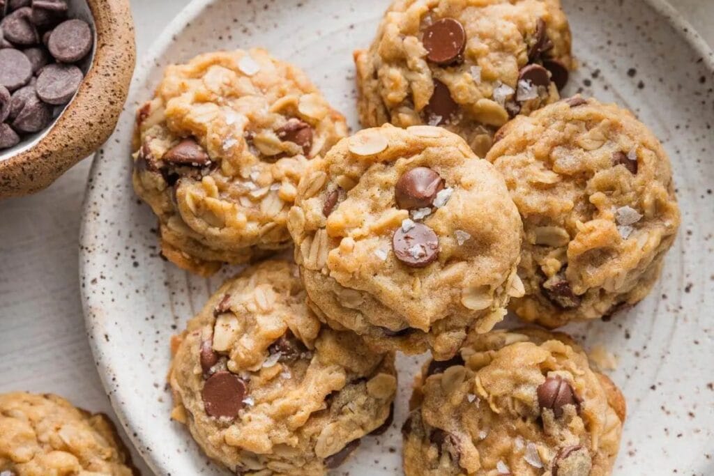 Oatmeal cookies with chocolate chips.