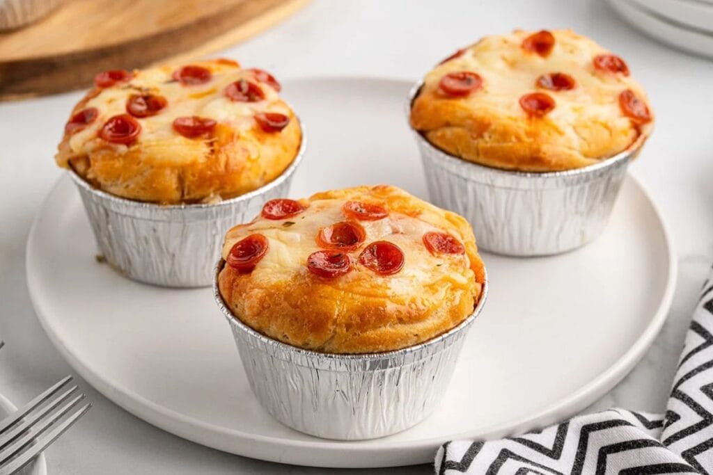 Pizza pot pie close up shot.