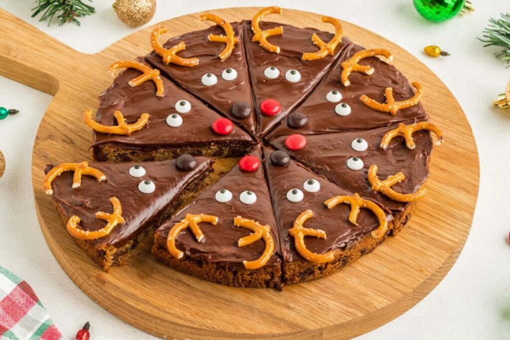 Cookie bars with reindeer.