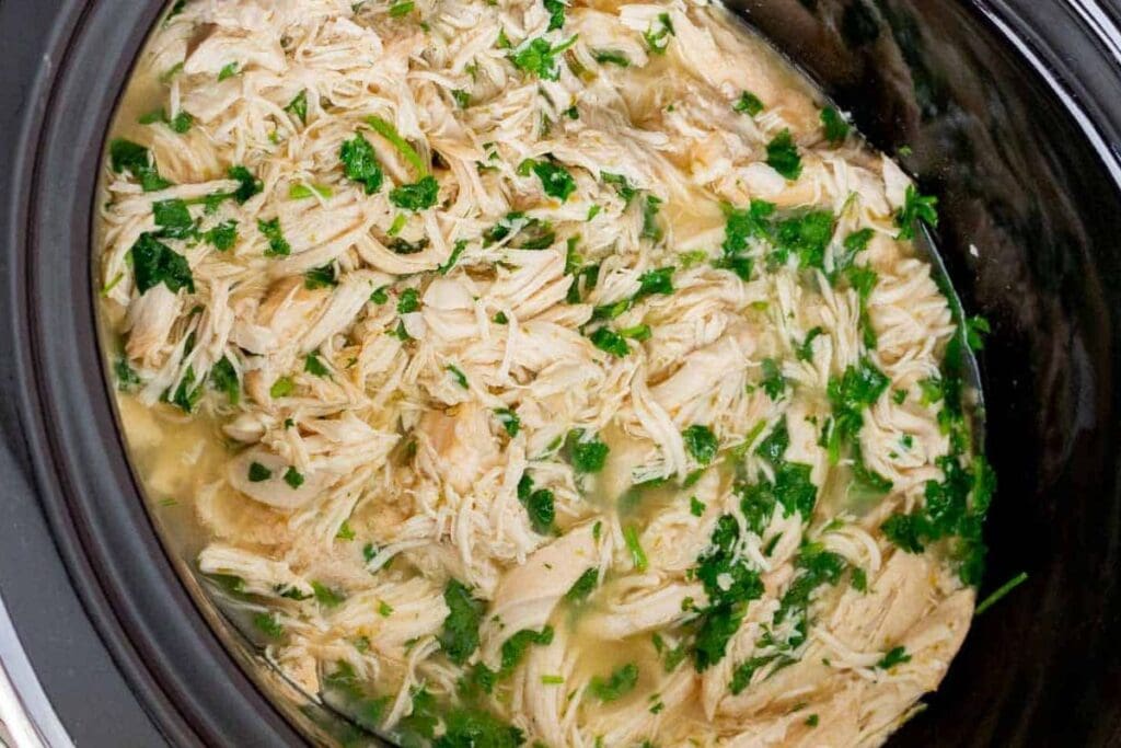 Slow cooker cilantro lime chicken.