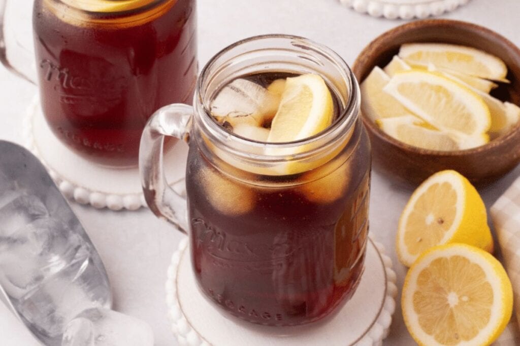 Close up shot of sweet tea.