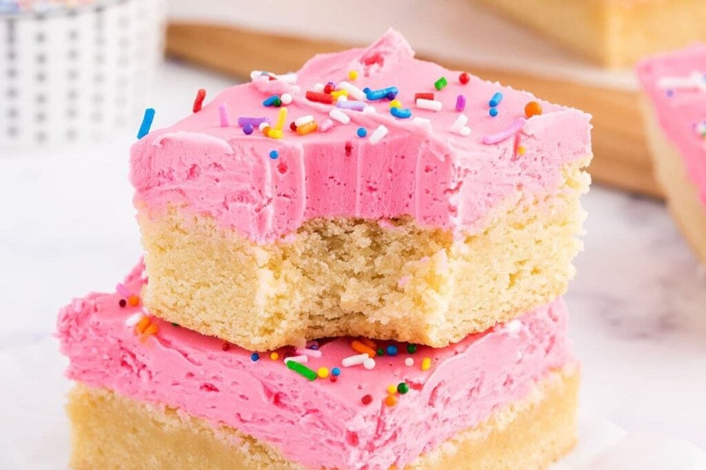 Cookie bars with sprinkles.
