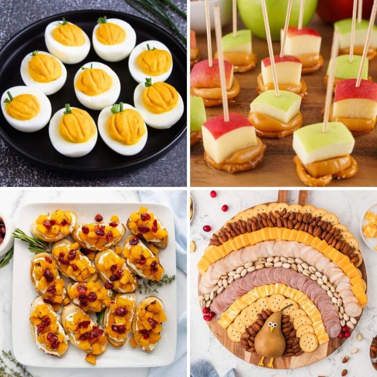 Thanksgiving appetizers collage.