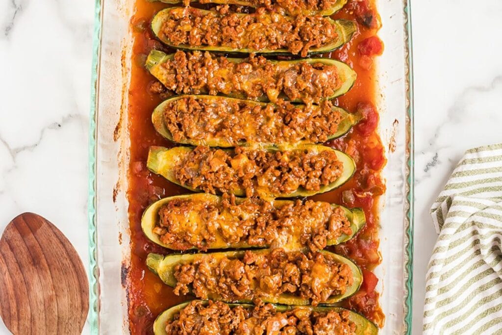 Taco boats close up shot.