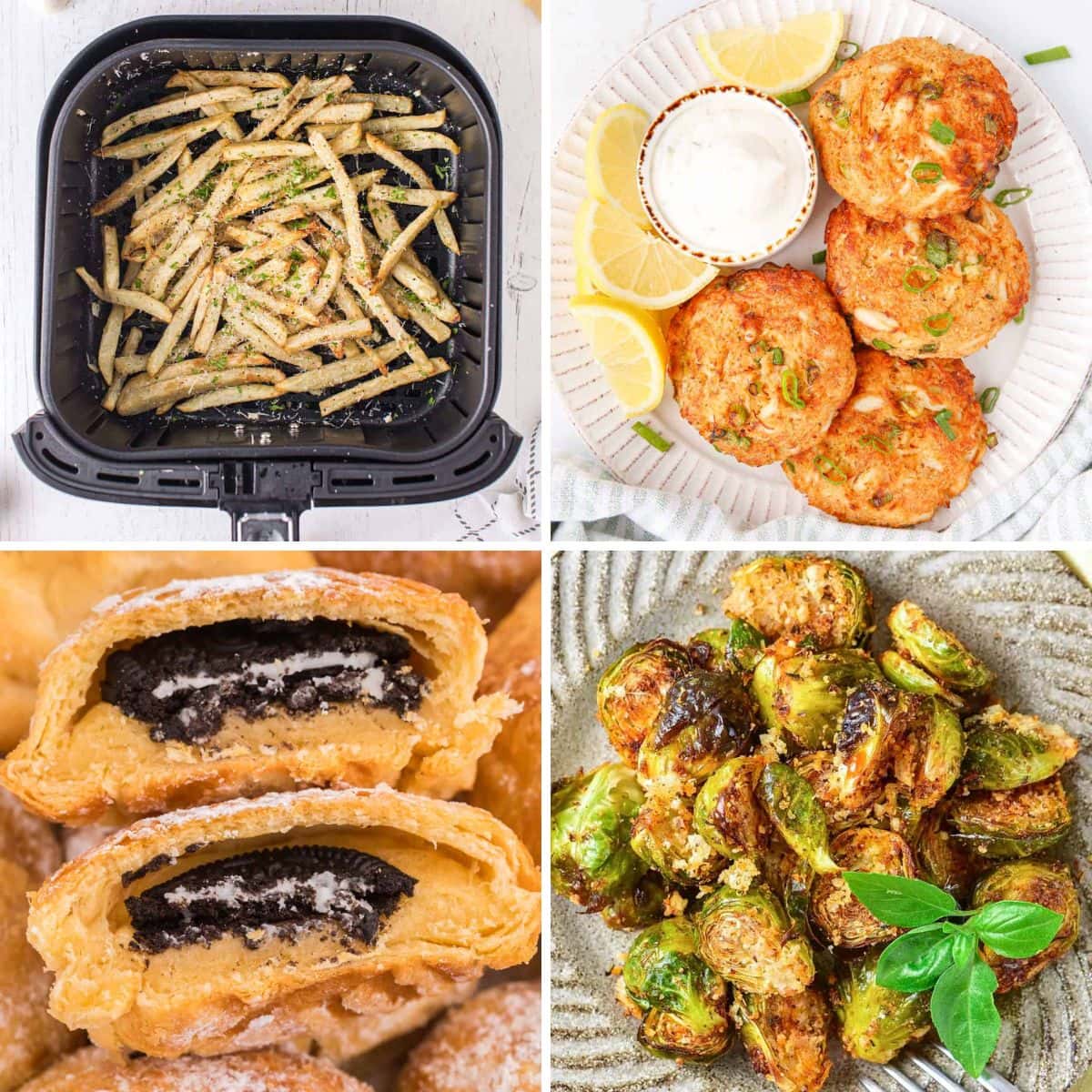 Air fryer recipes collage.