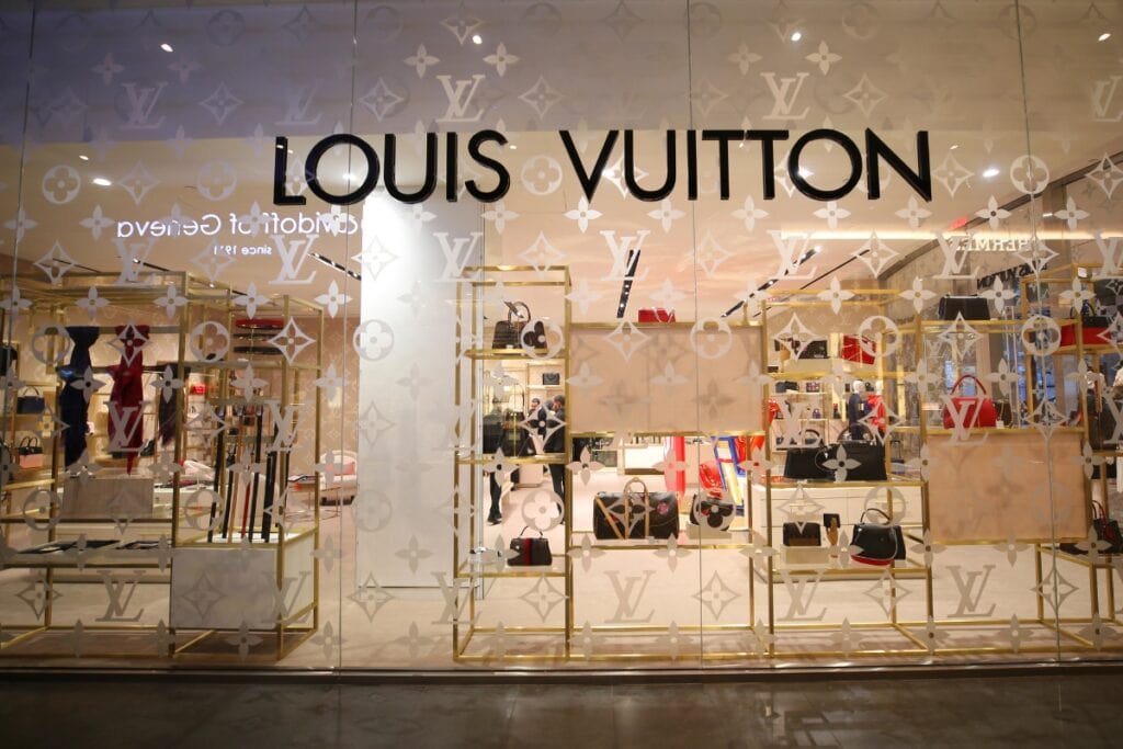 Louis Vuitton store front view.