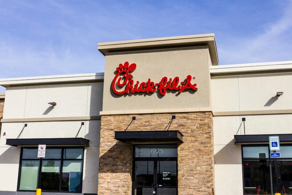 Front of Chick-fil-A restaurant.