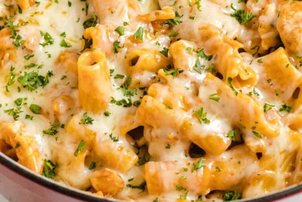 Chicken Parmesan Pasta in a bowl.
