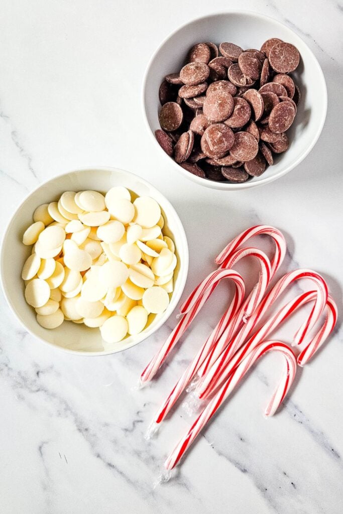 Ingredients for peppermint bark.