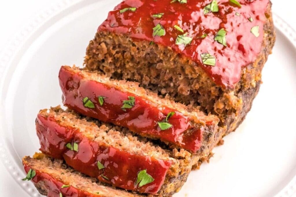 Classic Meatloaf on a plate.