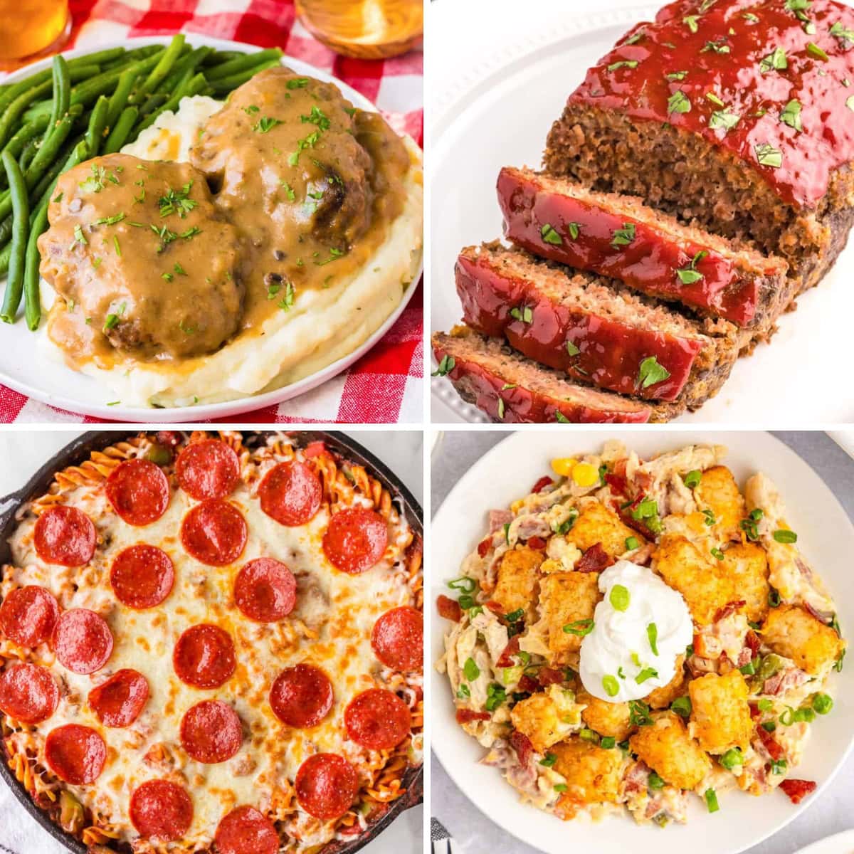 Collage of comfort food recipes.