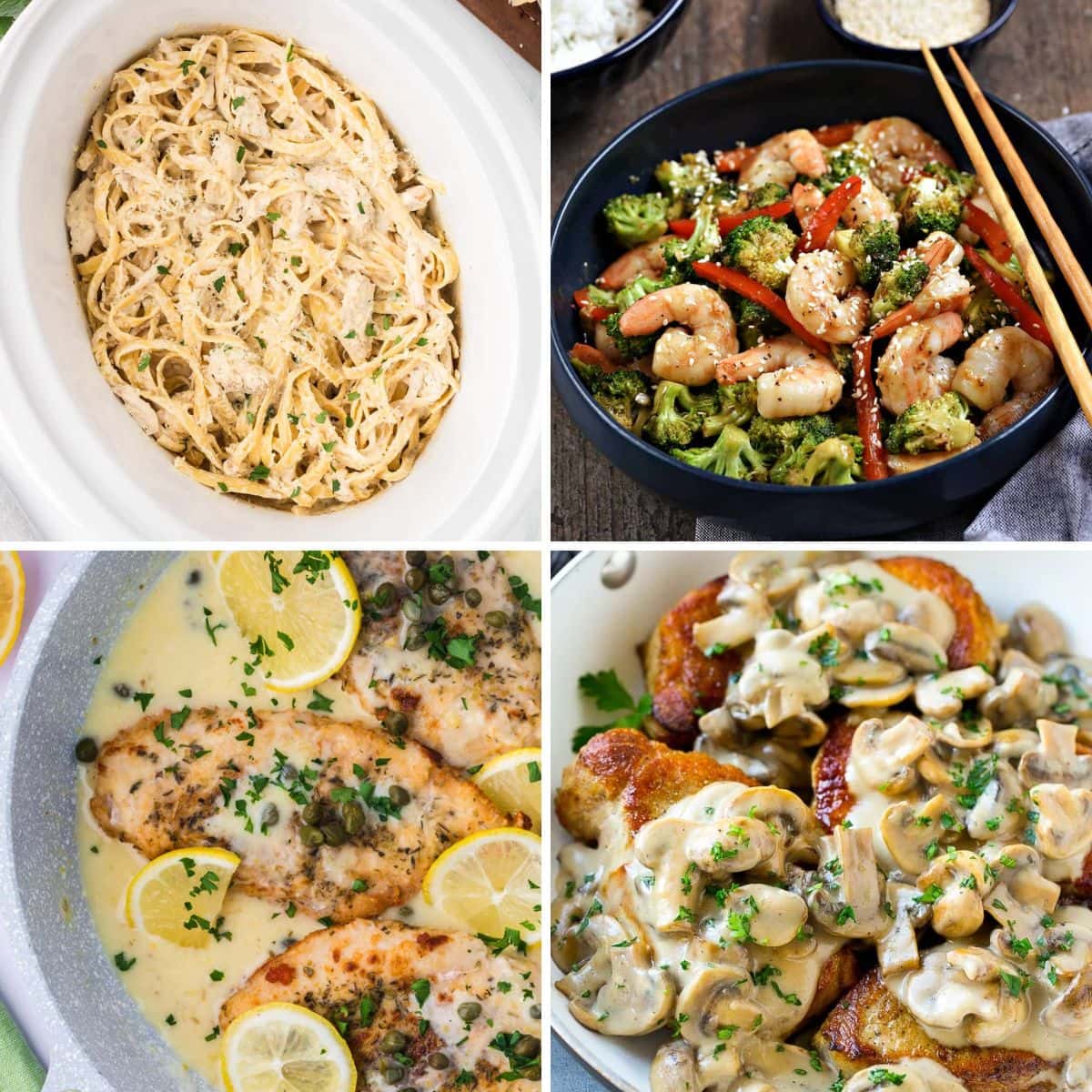 Easy weeknight meals collage