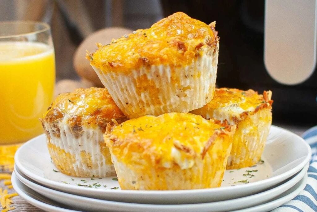 Egg bites on a plate.