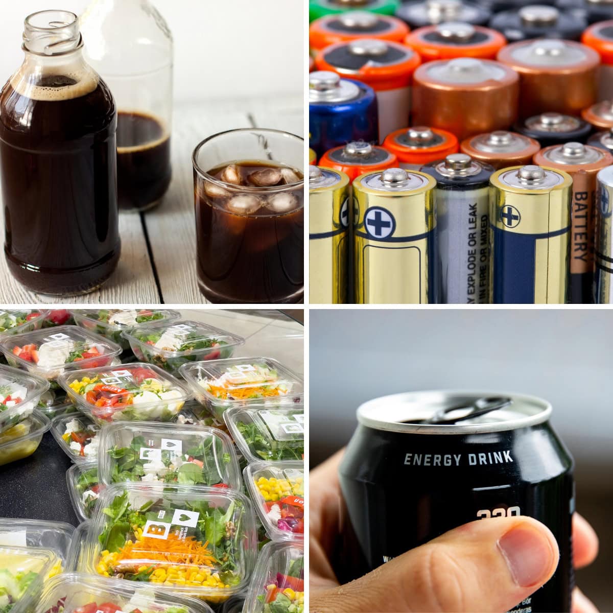 Collage of grocery store items considered biggest waste of money.