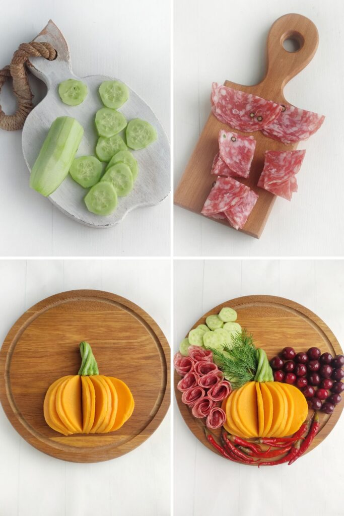 Step by step process on how to make charcuterie board.