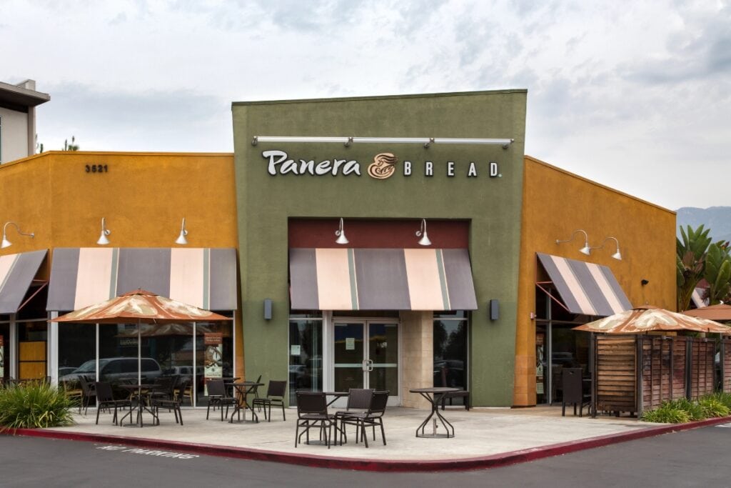 Exterior view of Panera Bread.