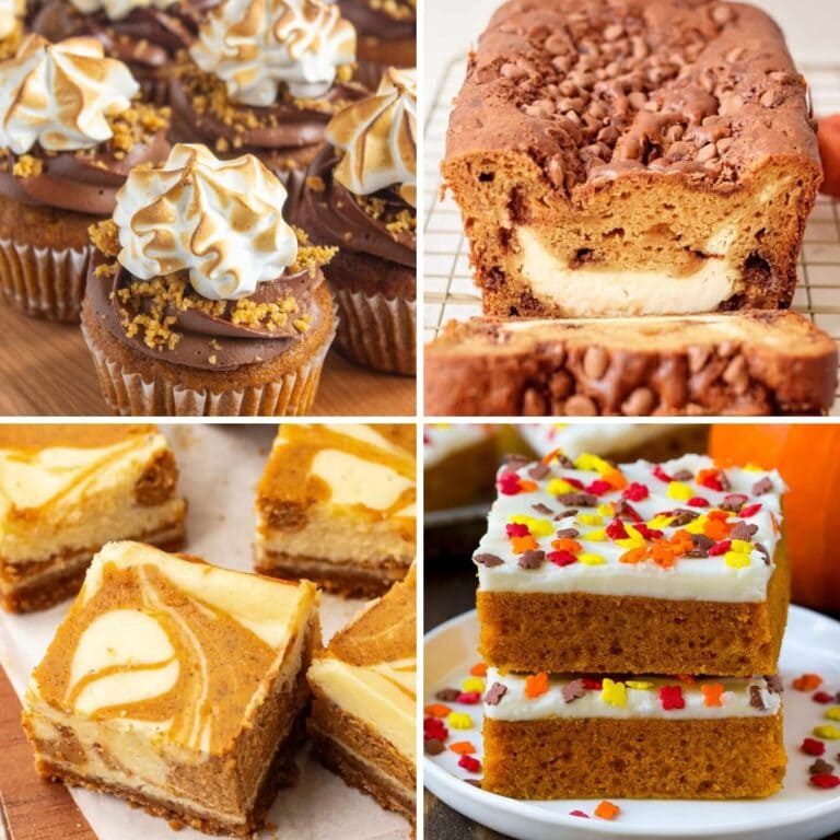 Pumpkin desserts collage for fall.