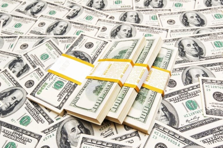 Bundle of hundred-dollar bills.