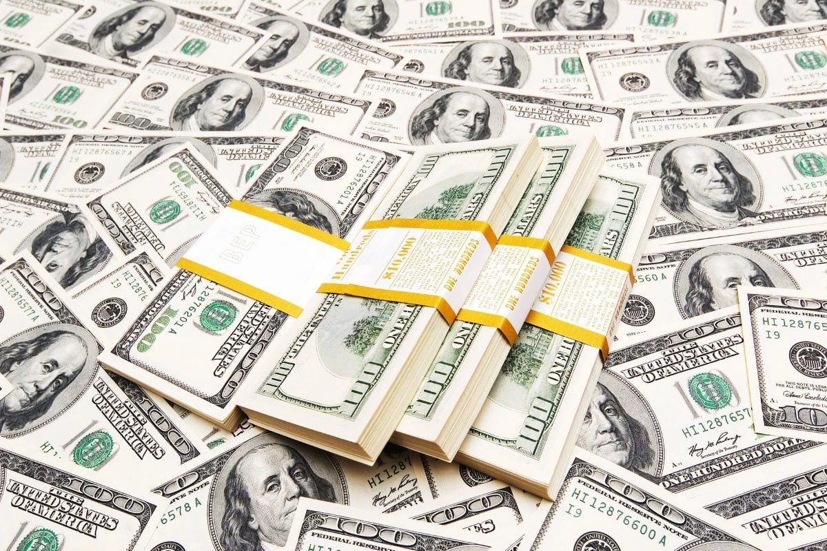 Bundle of hundred-dollar bills.