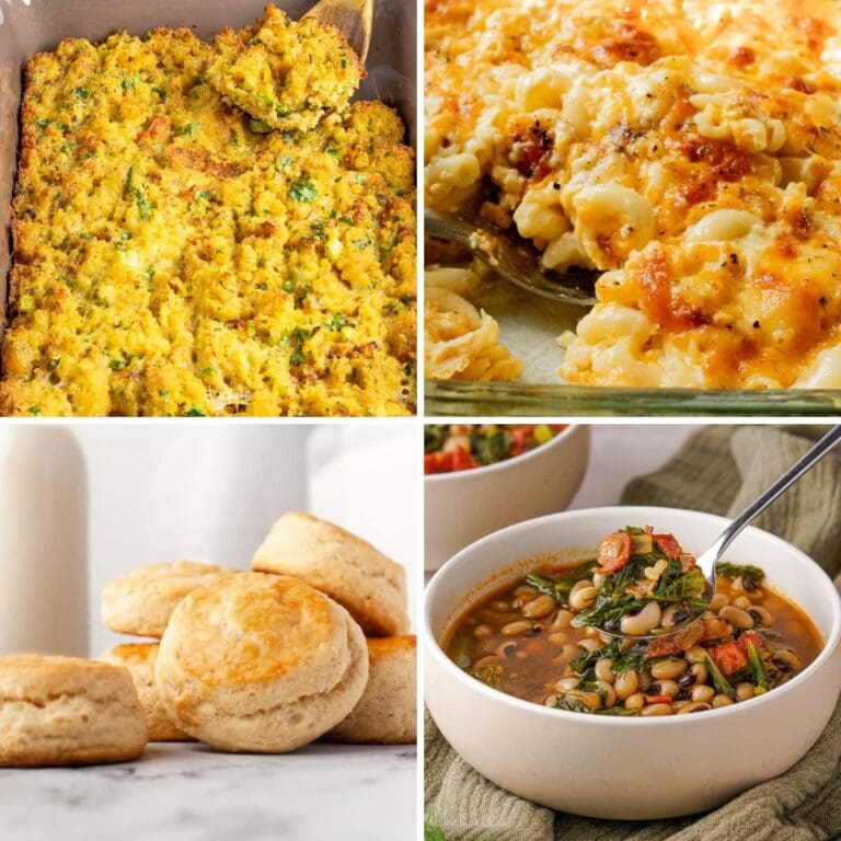 Collage of Southern side dish recipes.
