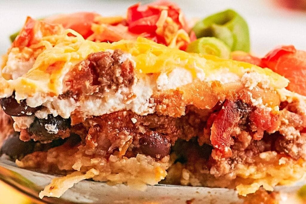 Spoonful of taco casserole.